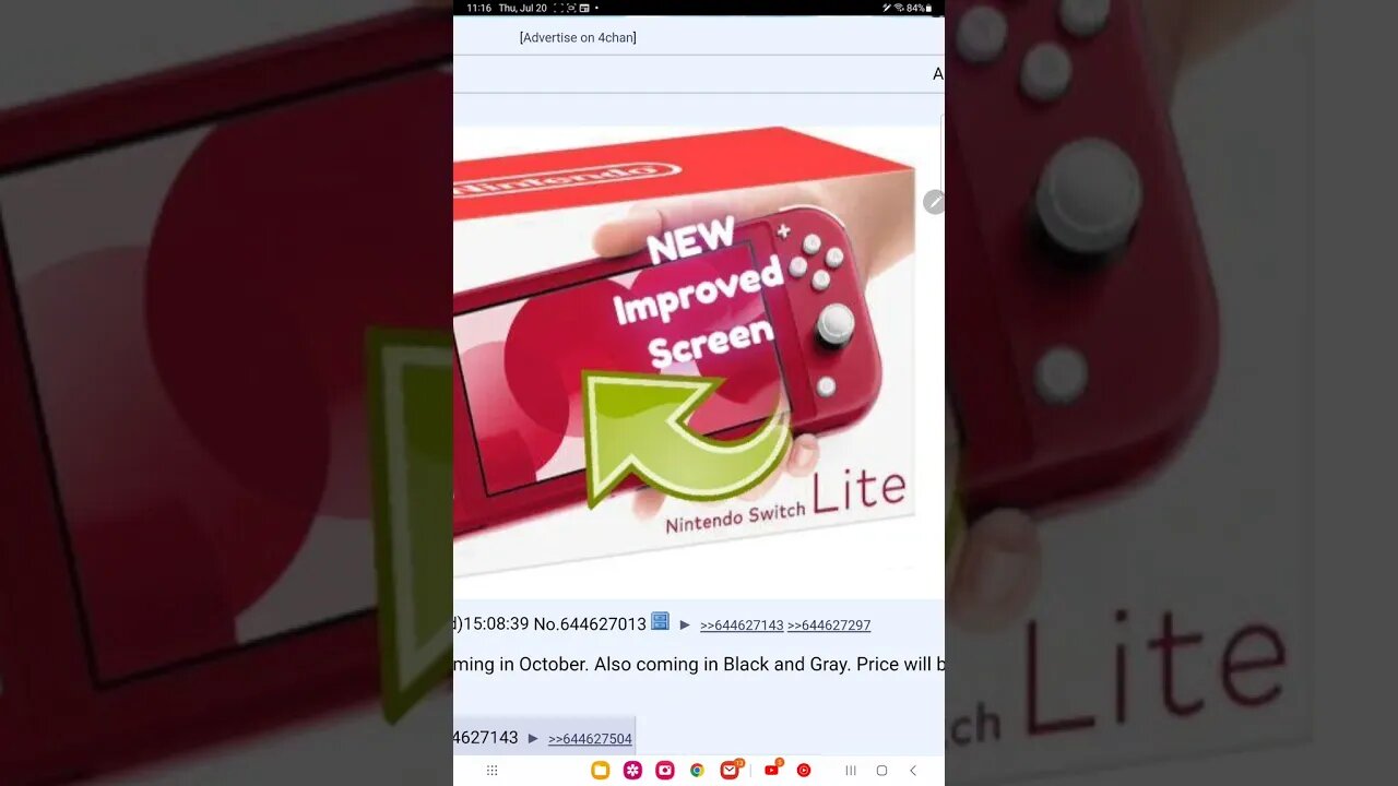 Nintendo switch lite new improved screen leak