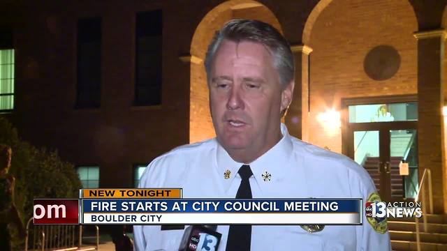 Fire starts at city council meeting