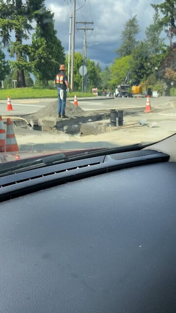 5G install preparations on Mercer Island, Washington