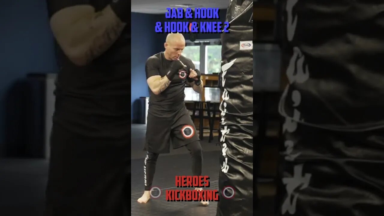 Heroes Training Center | Kickboxing & MMA "How To Double Up" Jab & Hook & Hook & Knee 2 | #Shorts