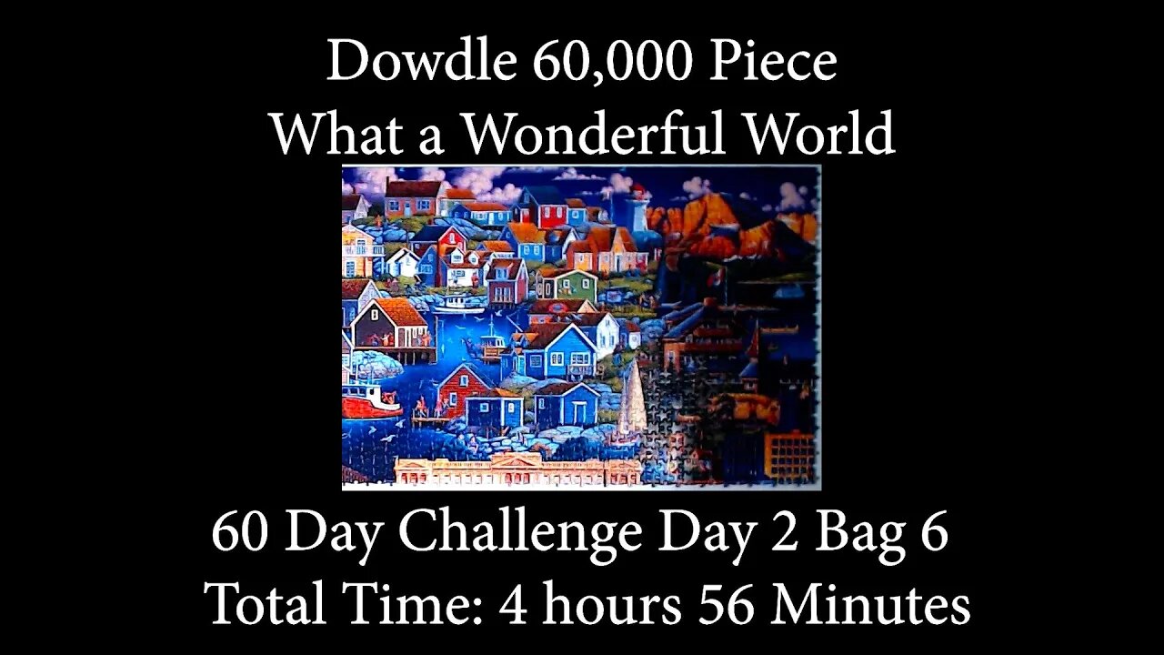 60,000 Piece What a Wonderful World Time Lapse - Day 2, Bag 6 (of 60)