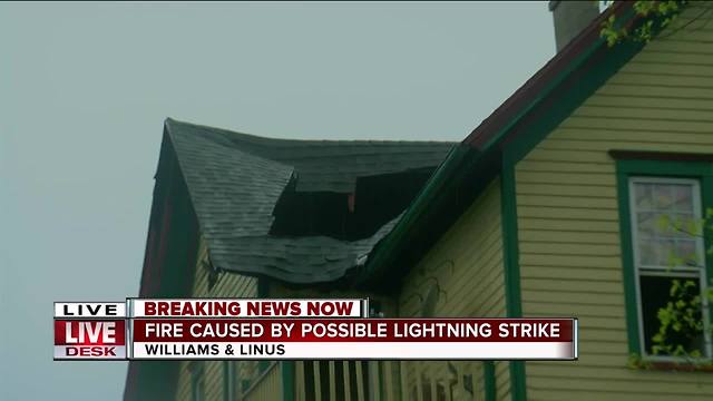 Possible lightning strike blamed for house fire in Milwaukee's Bay View neighborhood