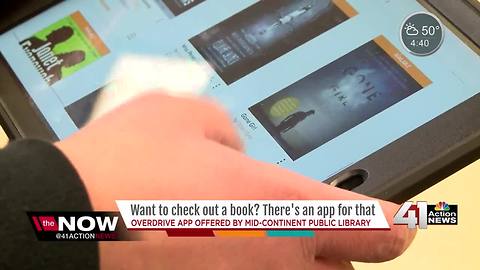 Overdrive app offered by Mid-Continent Public Library