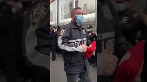 NYPD officer discharged from hospital after being struck by a bullet yesterday