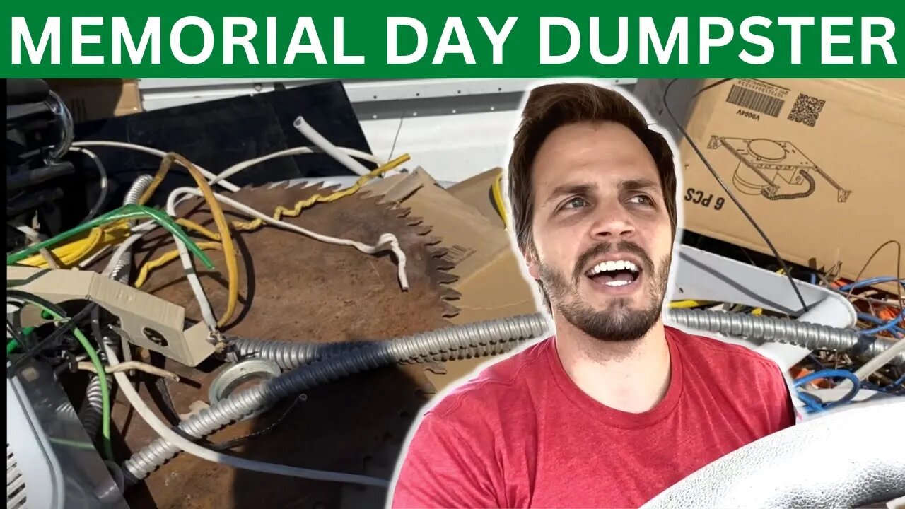 Dumpster Diving Memorial Day: Wires, Hot'N'Ready Pizza, & The Biggest Saw Blade I've Ever Seen