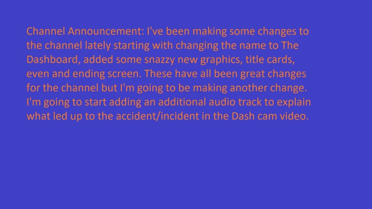 Channel Announcement