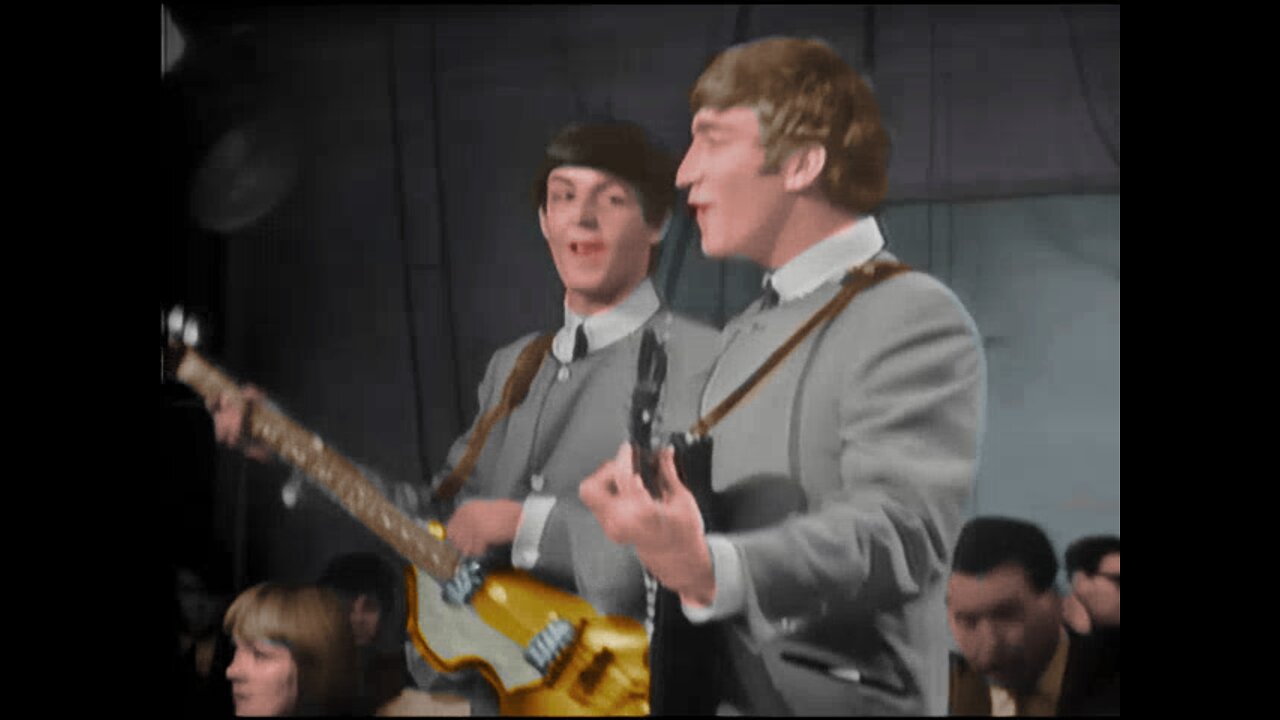 The Beatles - She Loves You (ready steady go) [colorized, before upscale, enhancment]