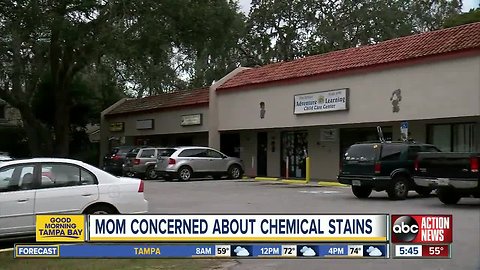 Mom says toddler came home with chemical stains on clothes