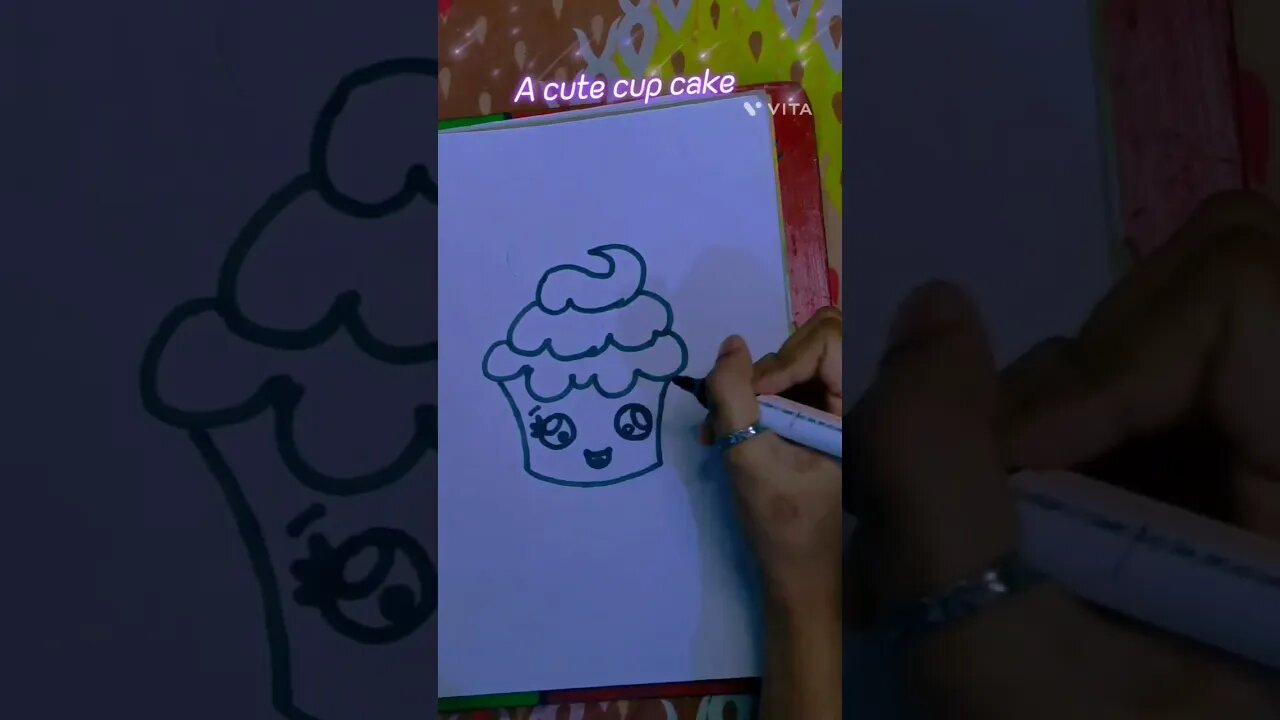 Part:-1 drawing tutorial for beginners 😍😍😍😍🧁🧁🧋🧋#cupcake#arts#easy like, share subscribe