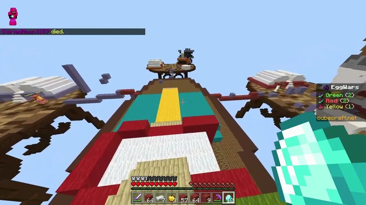 Interrupted a 1v1 and killed both of them in Eggwars