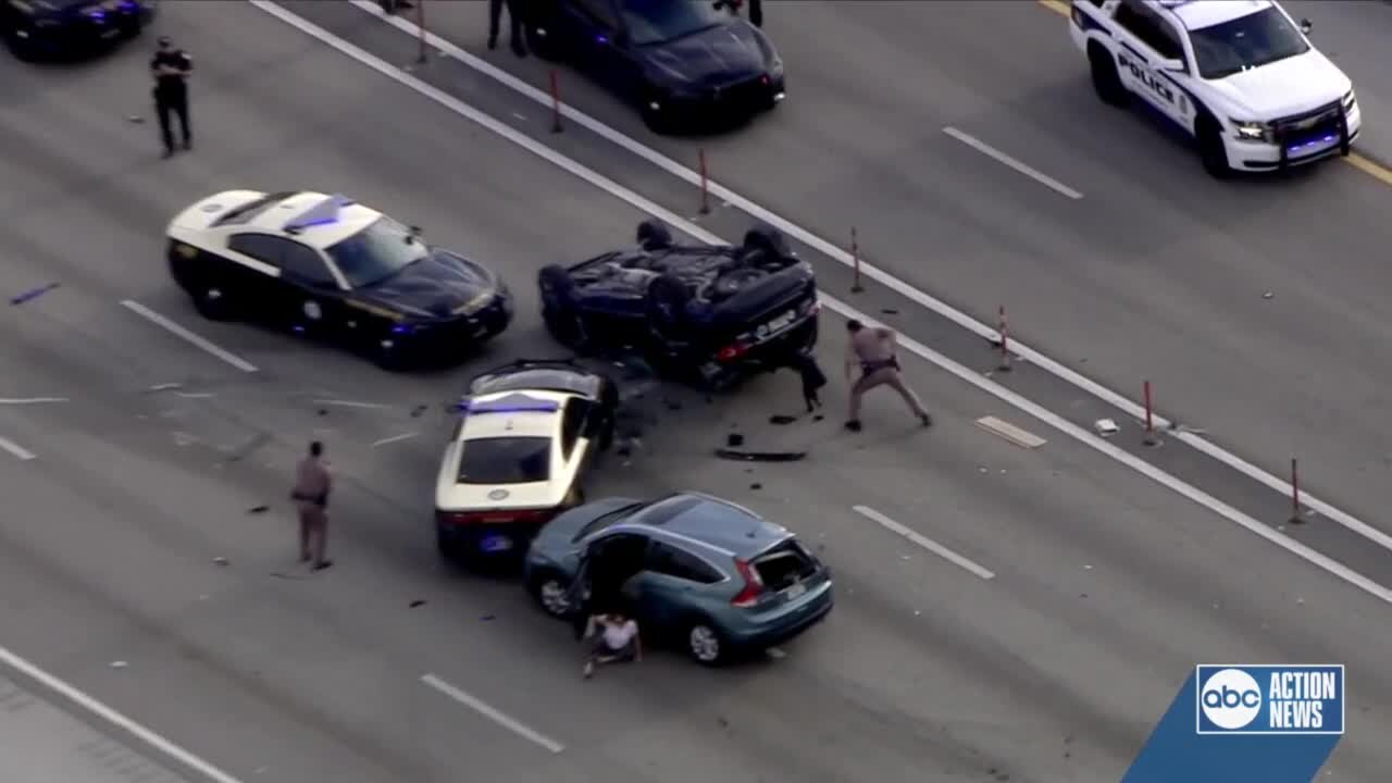 Video shows wild end to high-speed chase in south Florida involving 5 juveniles