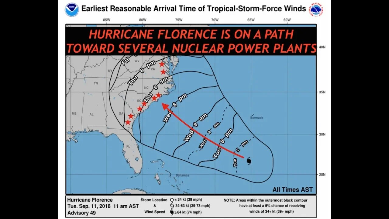 Hurricane Florence on Path Several Nuclear Power Plants, Millions Evacuated, Latest