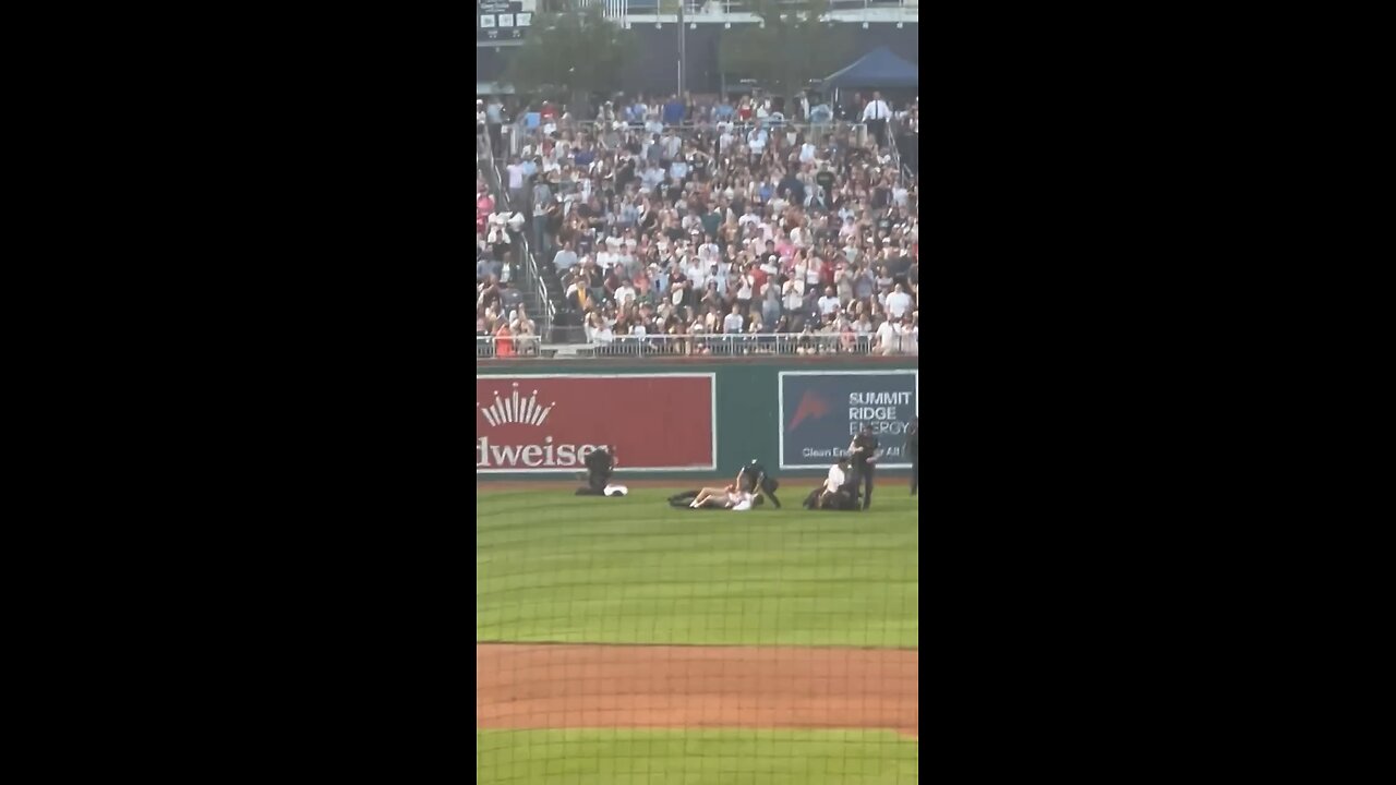 Several climate activists were apprehended by police after storming the field