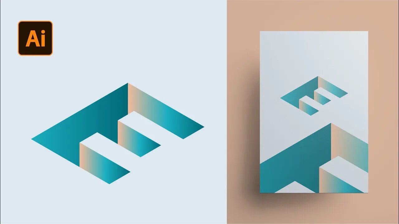 How To Create 3D Isometric Text Deep Illusion Adobe Illustrator Tutorial