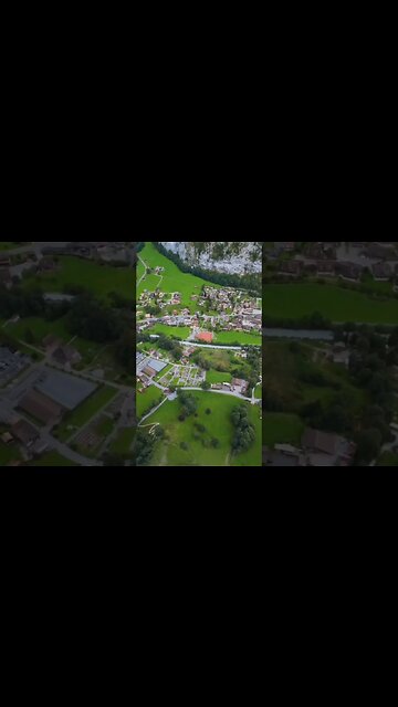 View of the small town of Meiringen famous for the Reichenbach Falls.