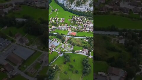 View of the small town of Meiringen famous for the Reichenbach Falls.