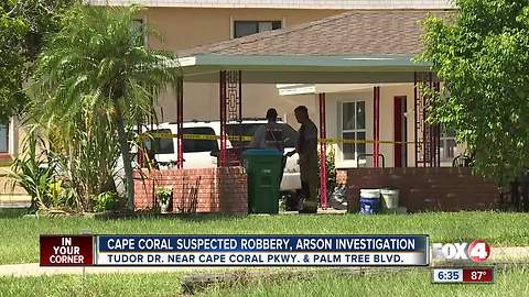 Cape Coral Police investigating robbery and arson incident