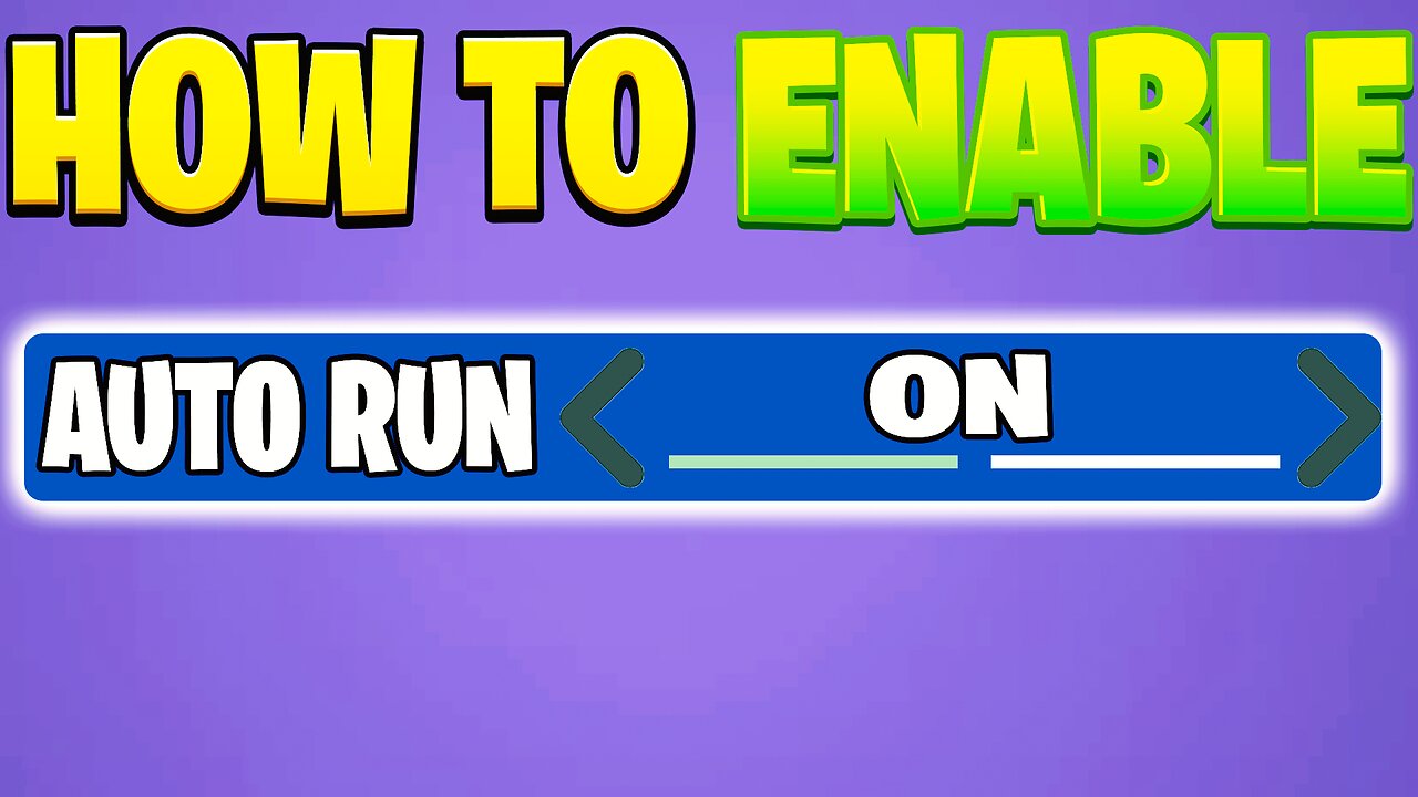 How to ENABLE Auto Run on Forntite