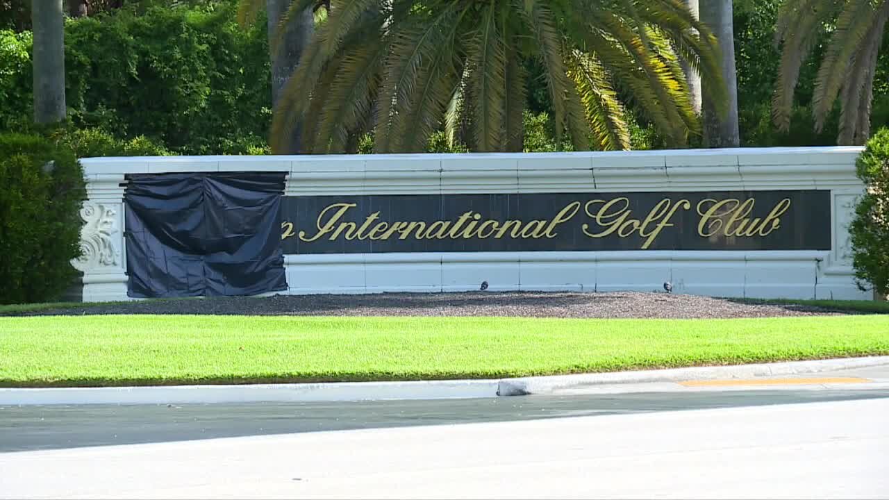 Trump International Golf Club sign vandalized