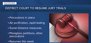 District Court in Las Vegas resumes jury trials with COVID-19 precautions in place