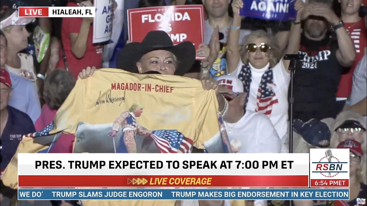 🇺🇸 Nov 8 2023 - Roseanne Speaks At Trump's FL Rally > Brings Her DJT Signed Magador Jacket