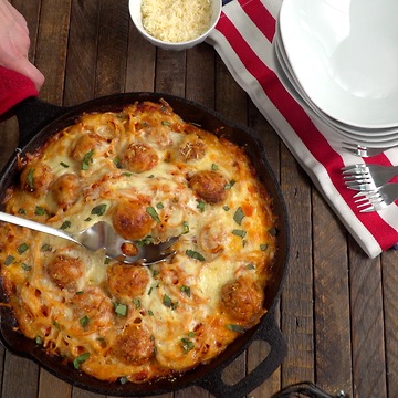 Baked Spaghetti and Meatballs