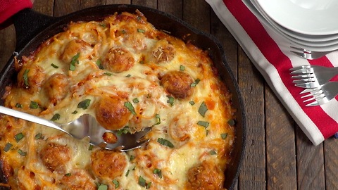 Baked Spaghetti and Meatballs