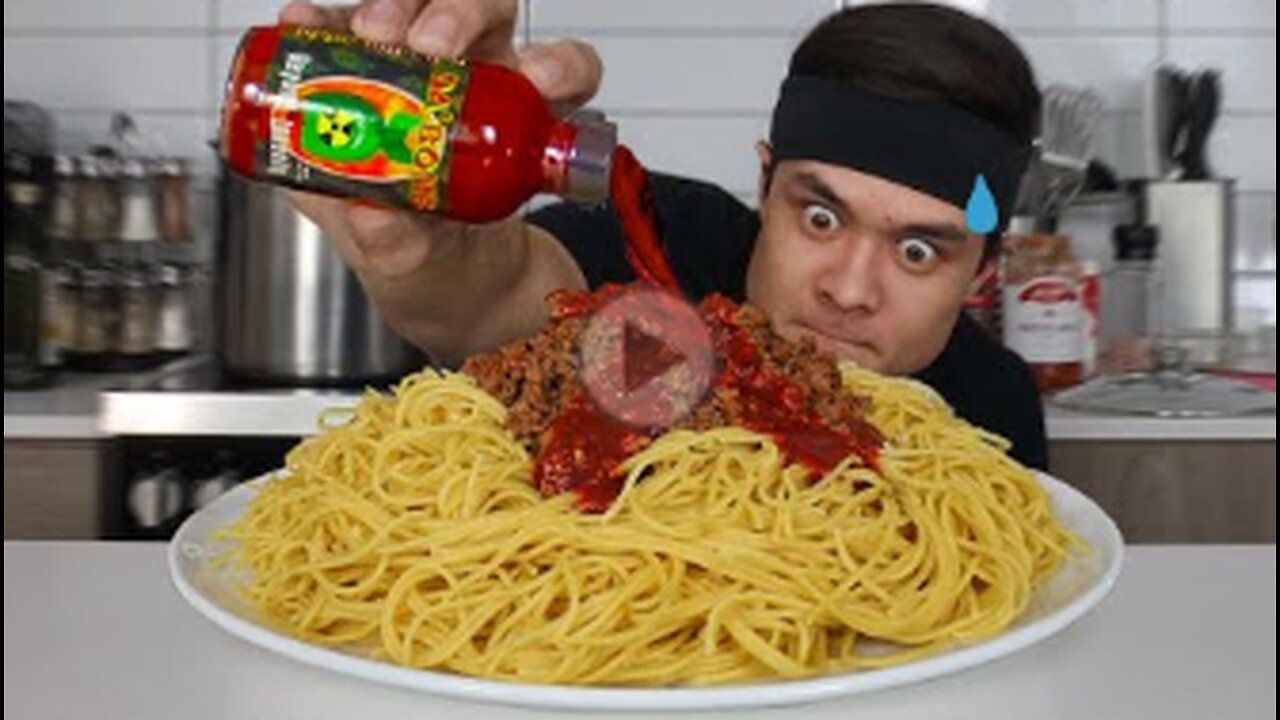 The Spiciest Spaghetti EVER... (ft. Whole Bottle of DA BOMB)