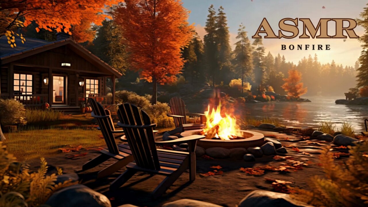 ASMR Relaxation | Autumn Cabin, Bonfire, and Lake Sounds