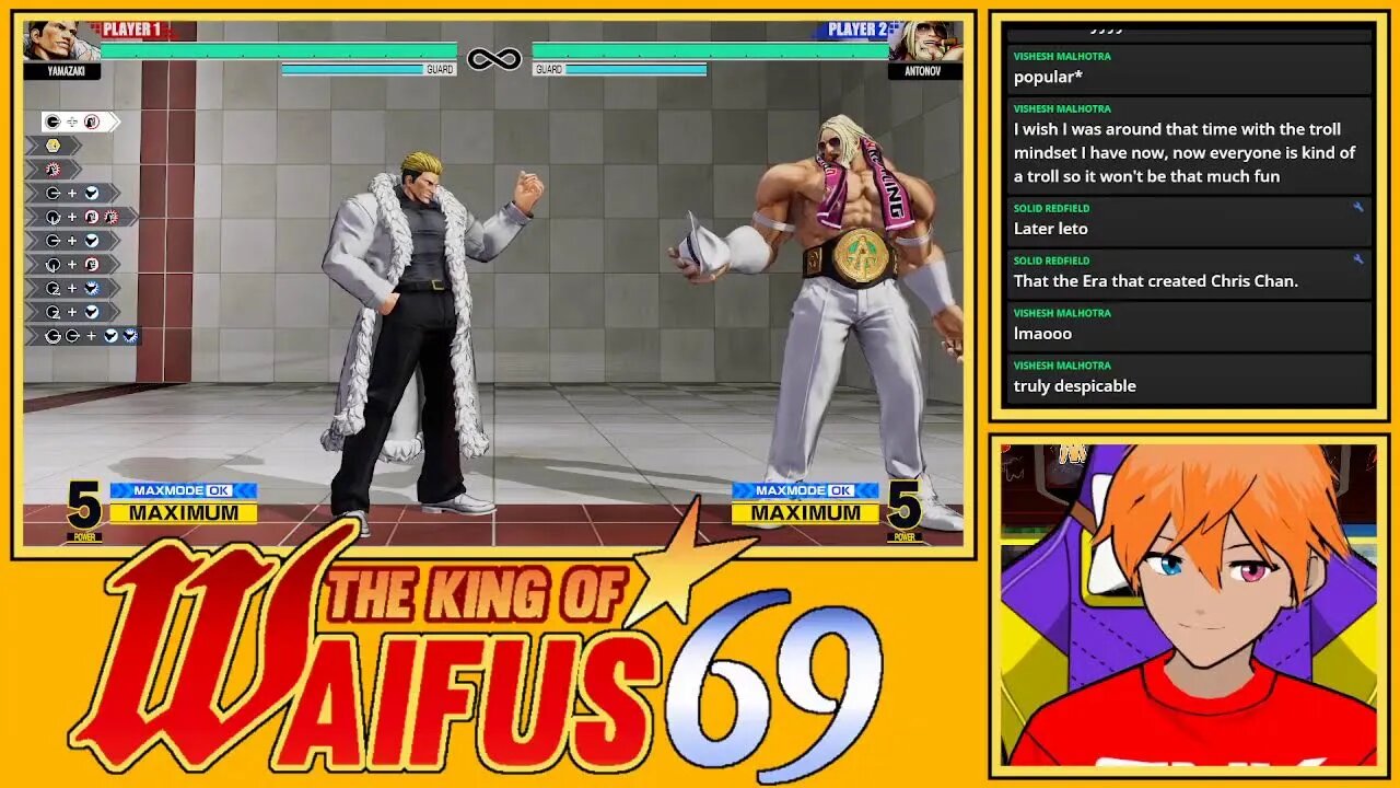 KOF XV continuing to play trial missions and dieing in rank while talking to chat