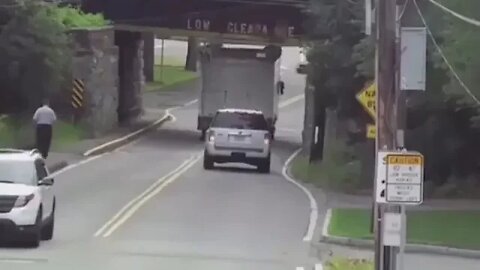 Dashcam & Crash: Overpass mayhem 😨 #shorts