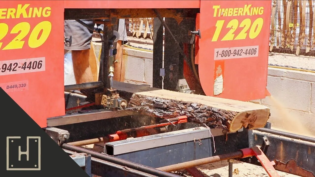 LOGS INTO LUMBER | Milling Mesquite Logs On A Bandsaw Mill