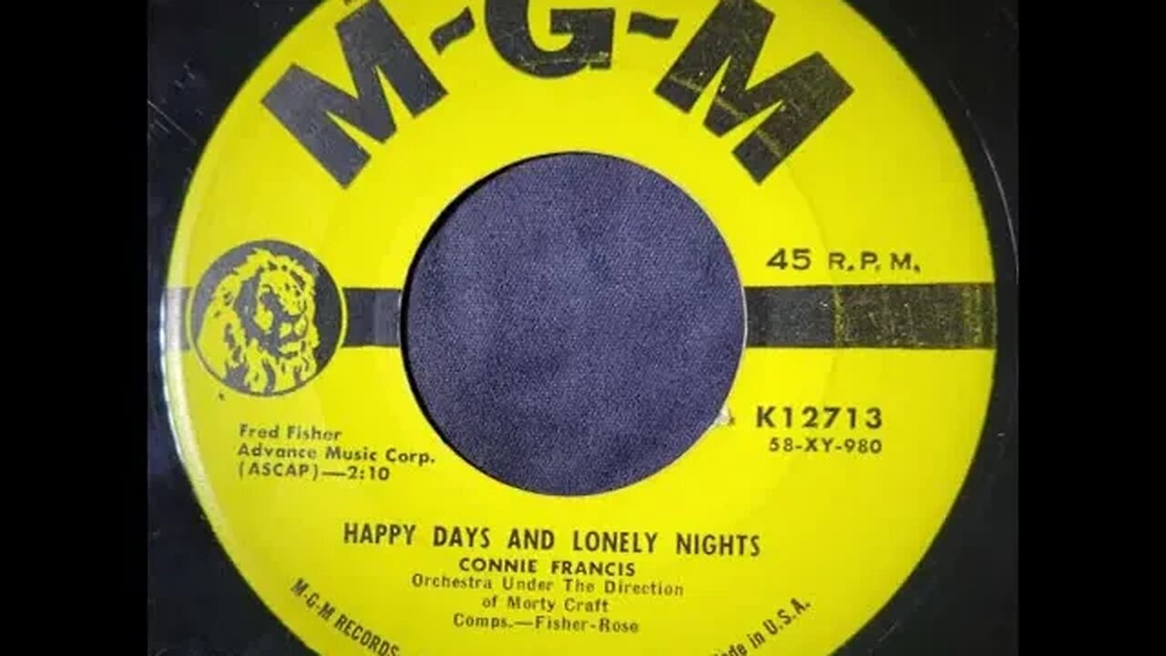 Connie Francis, Morty Craft – Happy Days and Lonely Nights