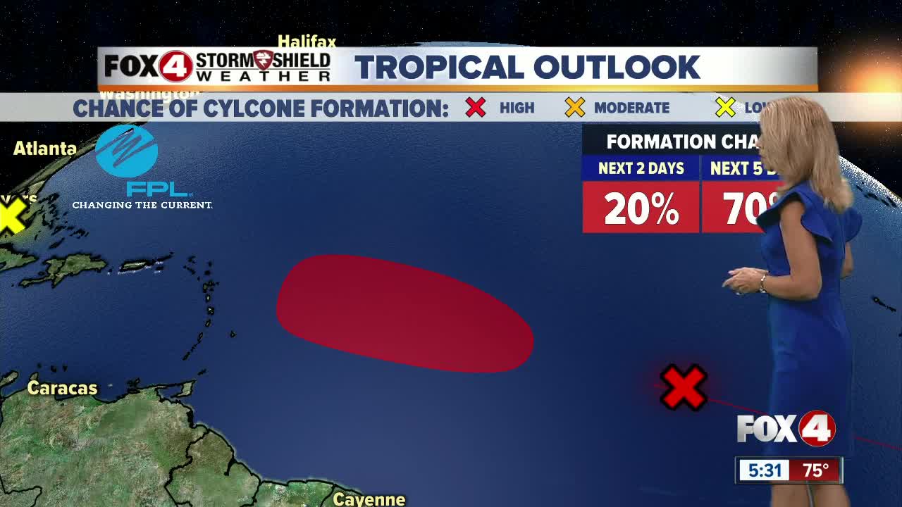 The chances for development are high, up to 70% over the next 5 days