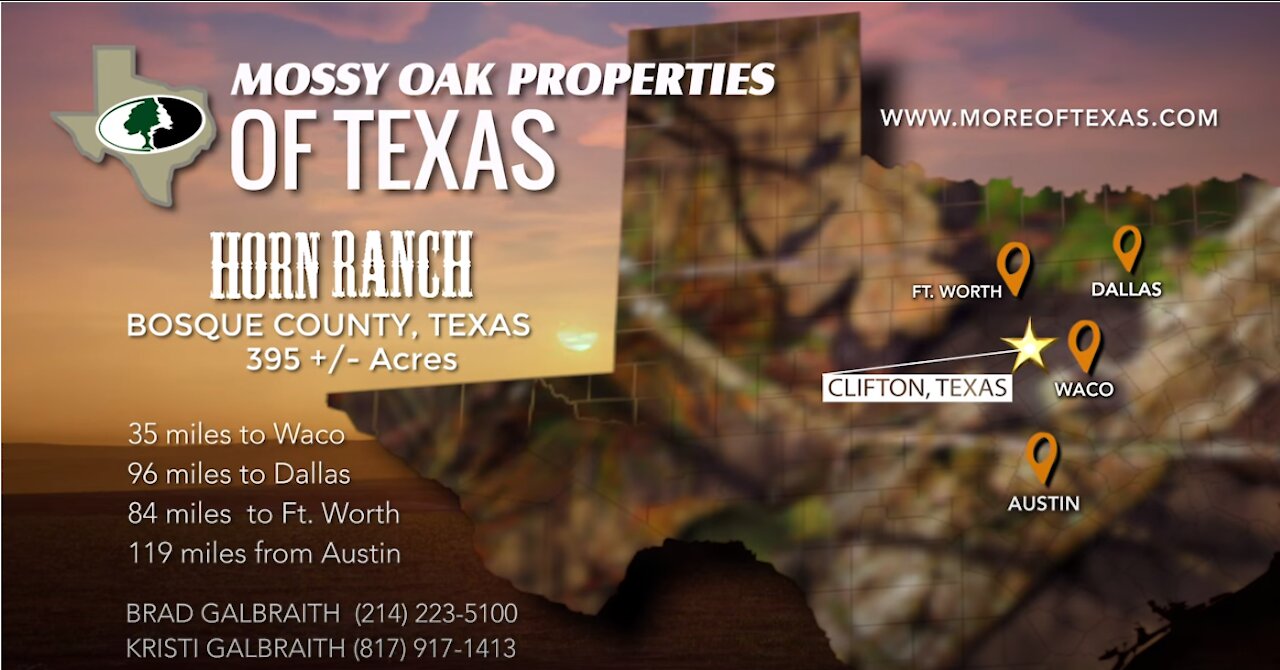 SOLD! HORN RANCH - 405 ACRES - BRAZOS RIVER - BOSQUE COUNTY, TEXAS