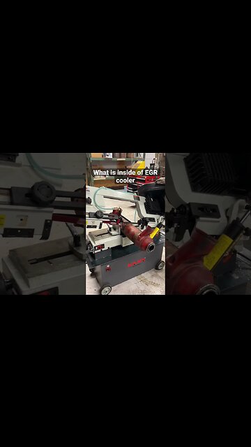 Cutting EGR Cooler in half to see what is inside #shorts