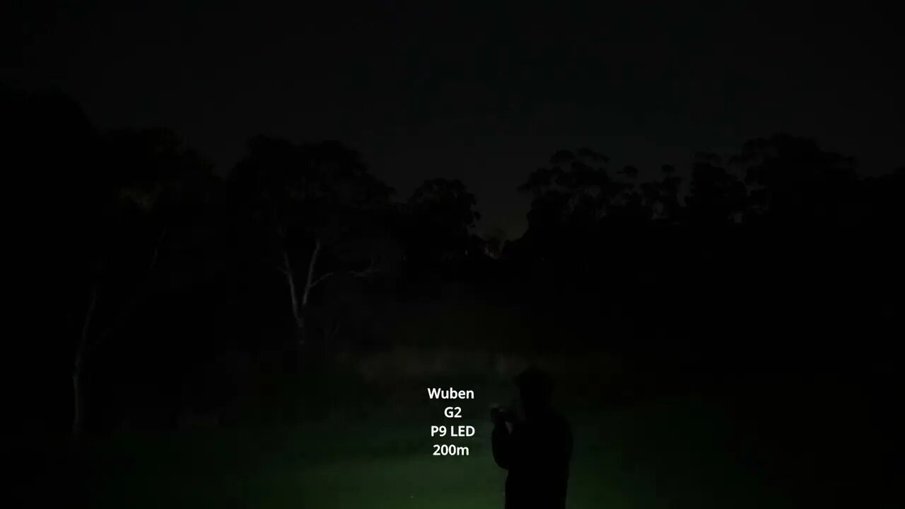 Flashlight long-range beamshots: Wuben G2