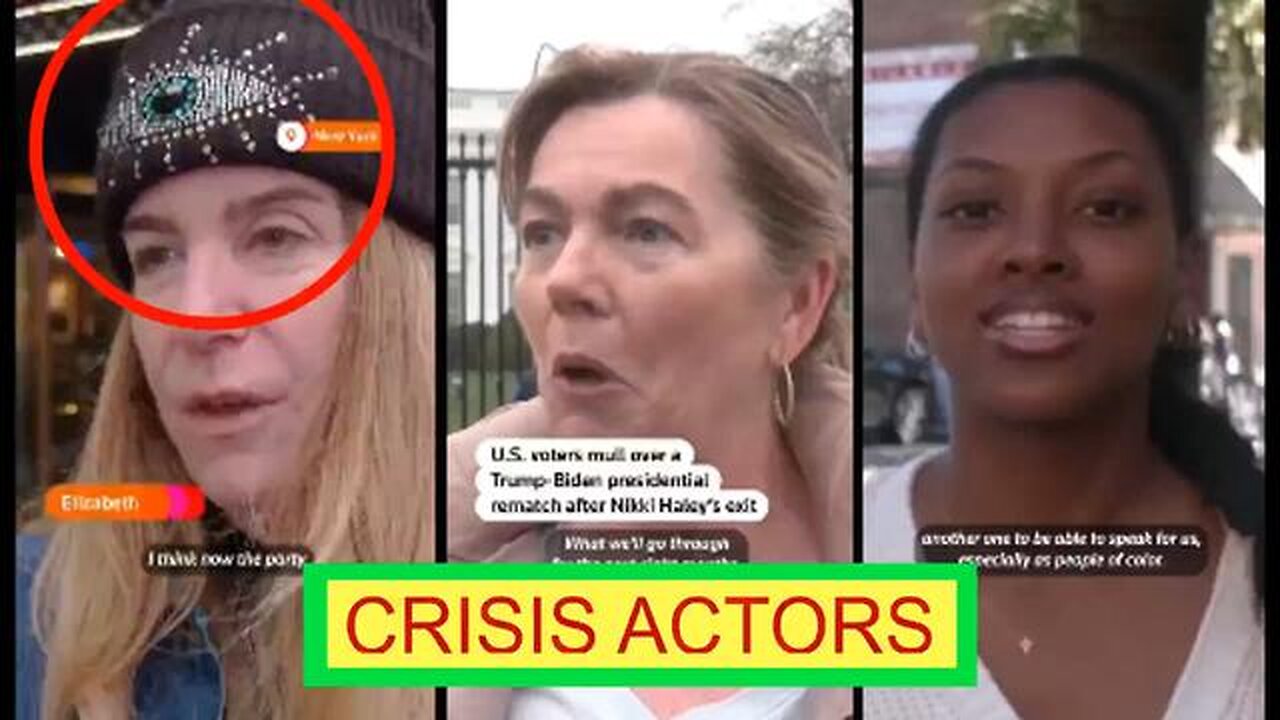 CRISIS ACTORS: Creating FEAR & HYPE for the next FAKE 'ELECTION' In November!