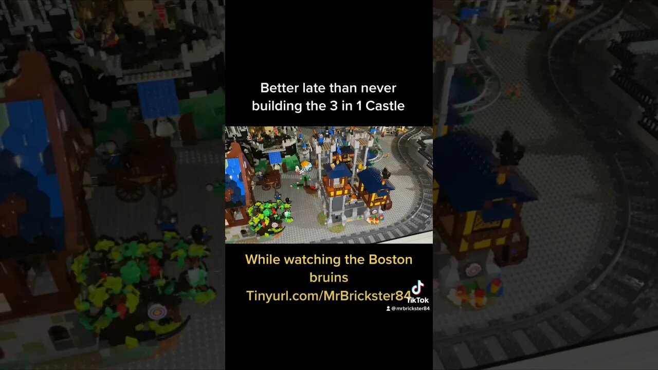 Building the #lego 3 in 1 #legocastle and promo #pirateship ride then placing it in our #legocity