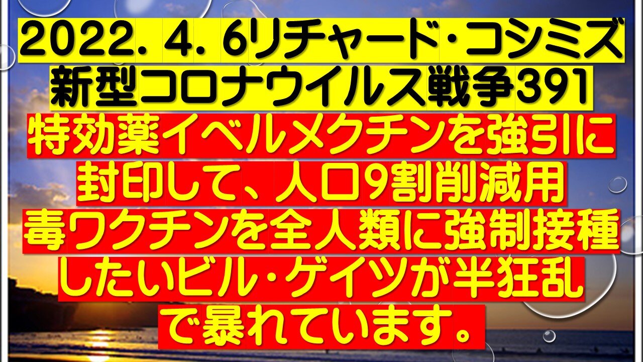 ２０２２．４．６リチャード・コシミズ 新型コロナウイルス戦争391