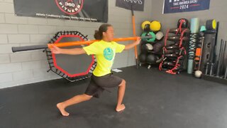 Stick Mobility Lunge Over Rotations