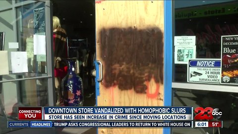 Downtown store vandalized with anti-gay comments