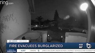 Fire evacuees burglarized