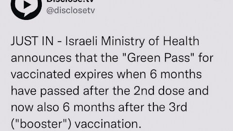 In Israel Double Jabbed Is Now Unvaccinated | 05.10.2021