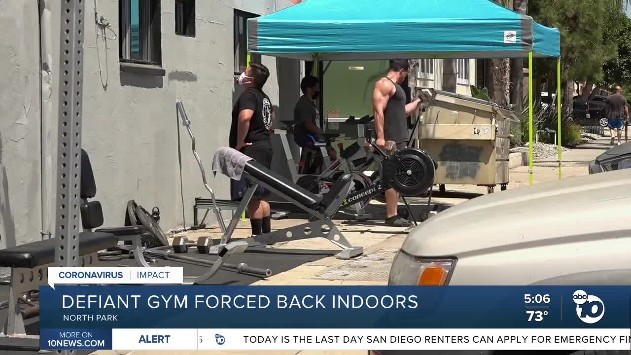 Defiant gym forced back indoors
