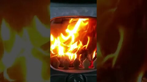 Warming up by the wood burner on a cold winters day