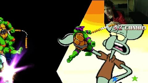 Teenage Mutant Ninja Turtles Characters (Leonardo And Raphael) VS Squidward In A Battle In MUGEN