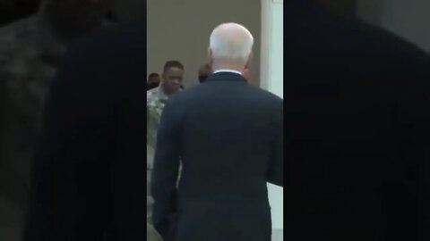 Biden while looking at his Secretary of Defense calls him the "Secretary of State"