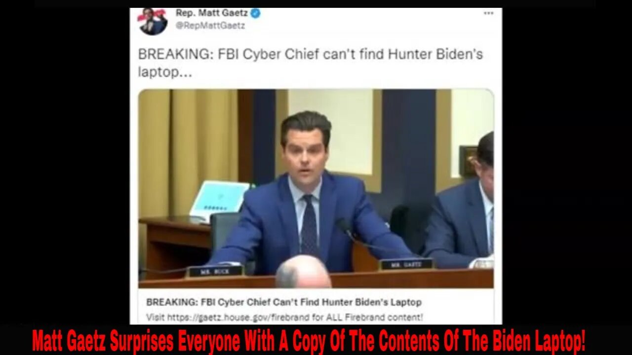 Matt Gaetz Has Copies Of The Entire Contents Of Hunter Biden's Laptop!