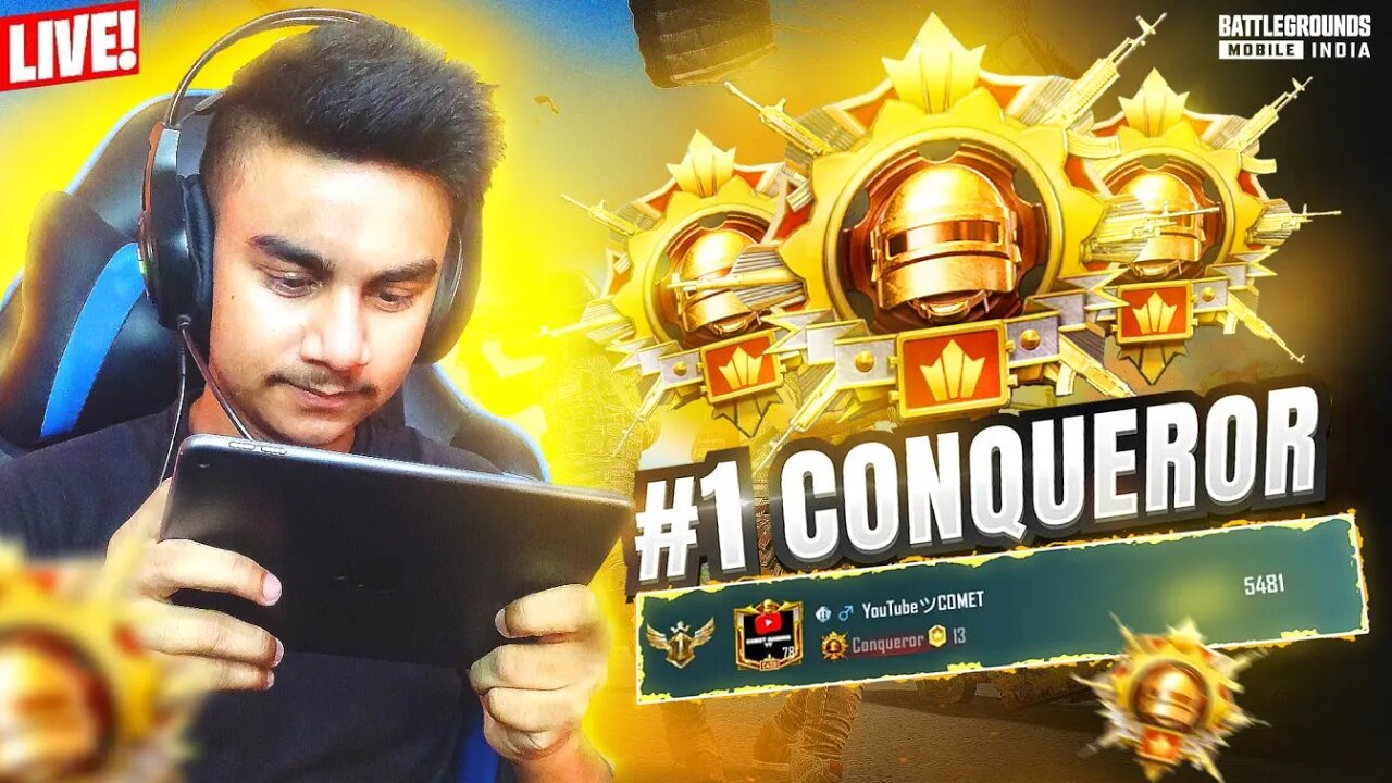 🔴 TOP 100 CONQUEROR RANK PUSH🔥🔥 BGMI LIVE